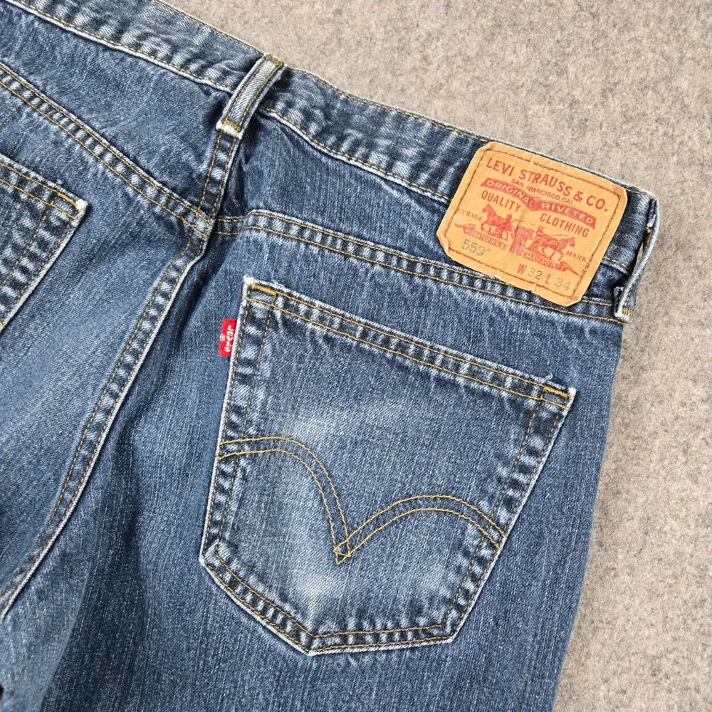 Levi 559 Relaxed Straight Jeans Mens 32x34 Blue Denim Vintage Y2K Skater 90s